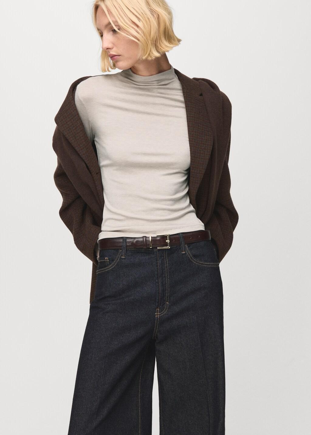Beige Turtleneck T-Shirt, 0201_07, large image number 3