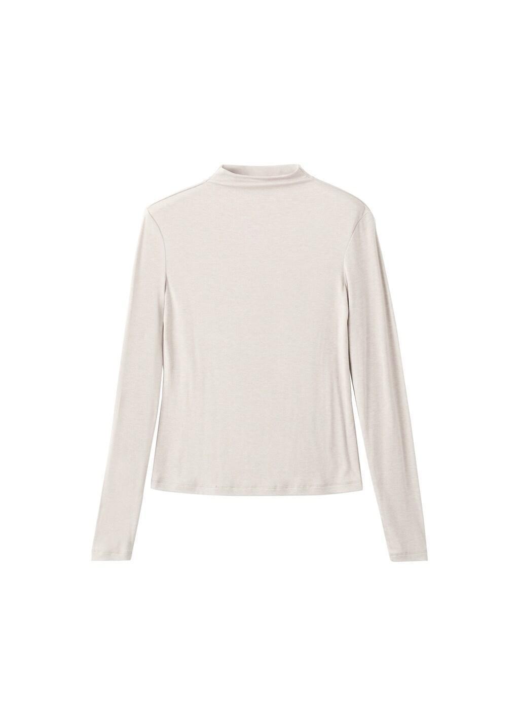 Beige Turtleneck T-Shirt, 0201_07, large image number 6