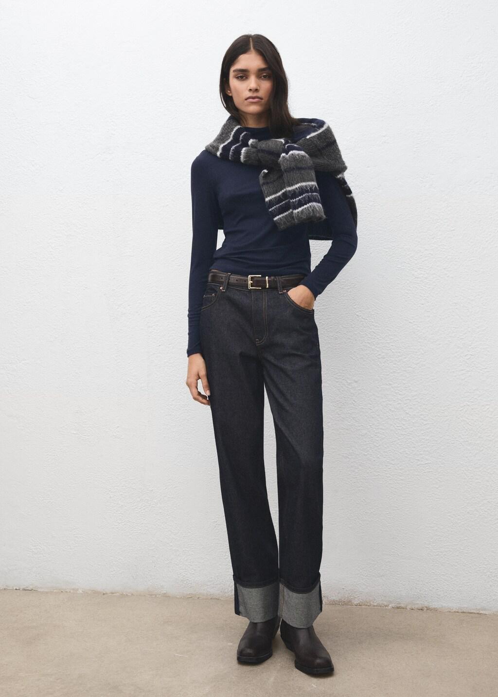 Navy Turtleneck T-Shirt, 0201_56, large image number 0