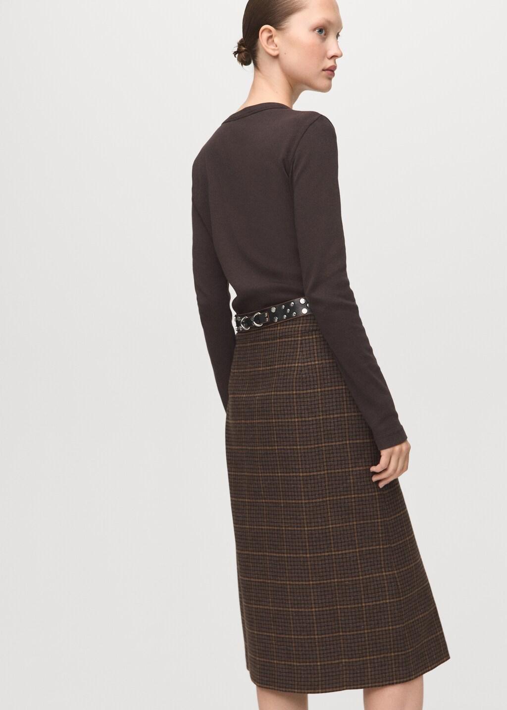 Brown Long Sleeve Cotton T-Shirt, 0201_30, large image number 2