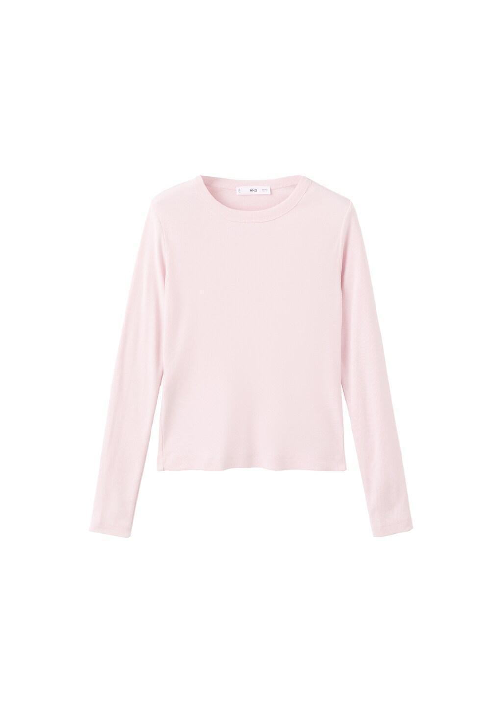 Pink Lt Pastel Long Sleeve Cotton T-Shirt, Light-Pastel Pink, large image number 6