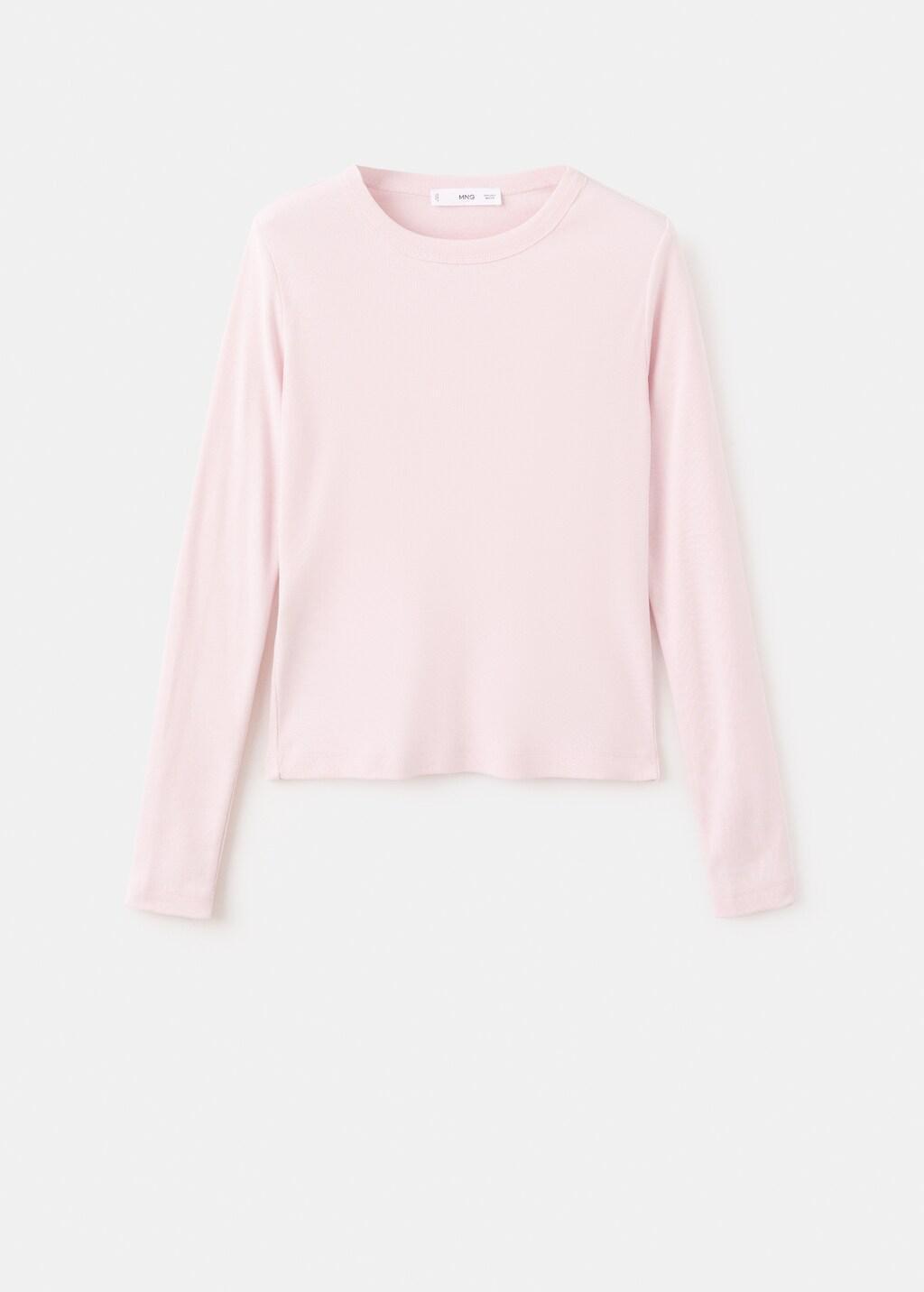 Pink Lt Pastel Long Sleeve Cotton T-Shirt, Light-Pastel Pink, large image number 7