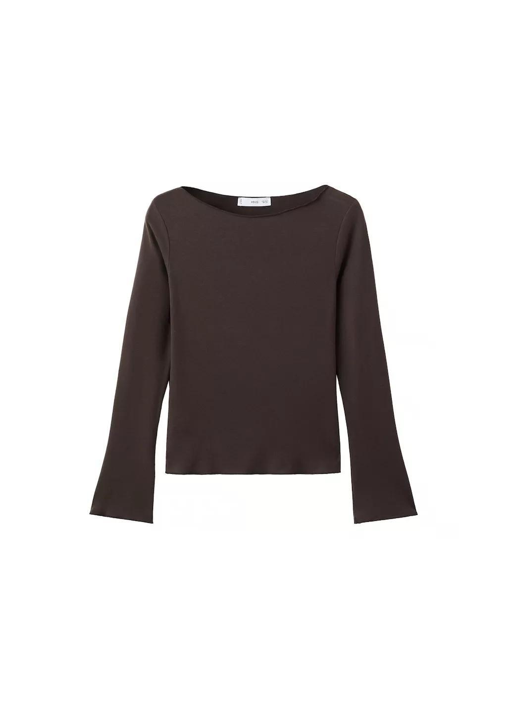 Brown Boat Neck T-Shirt, Brown, large image number 2