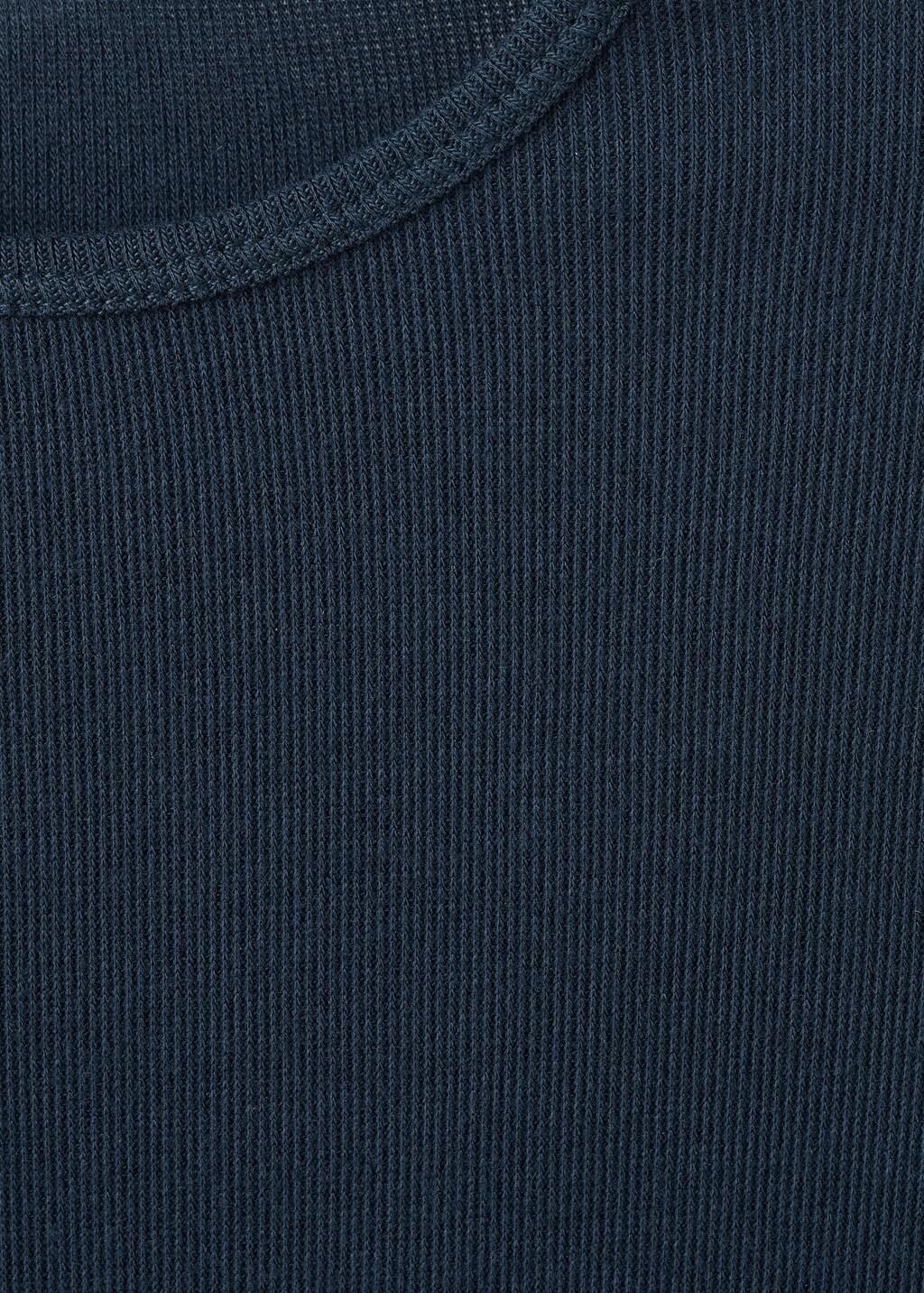 Navy Ribbed Long-Sleeved T-Shirt, Dark Blue, large image number 1