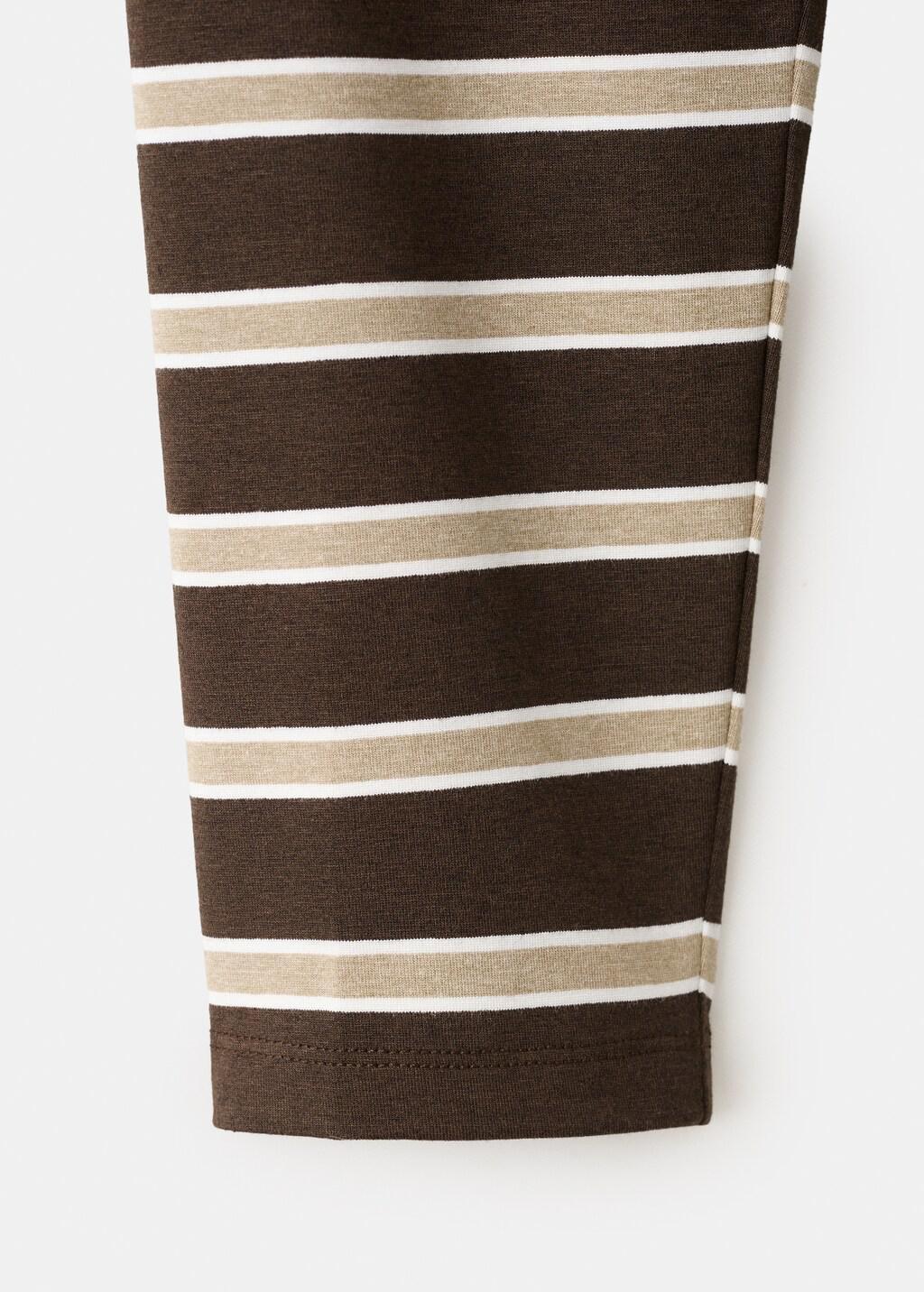 Brown Long-Sleeve Striped T-Shirt, Brown, medium