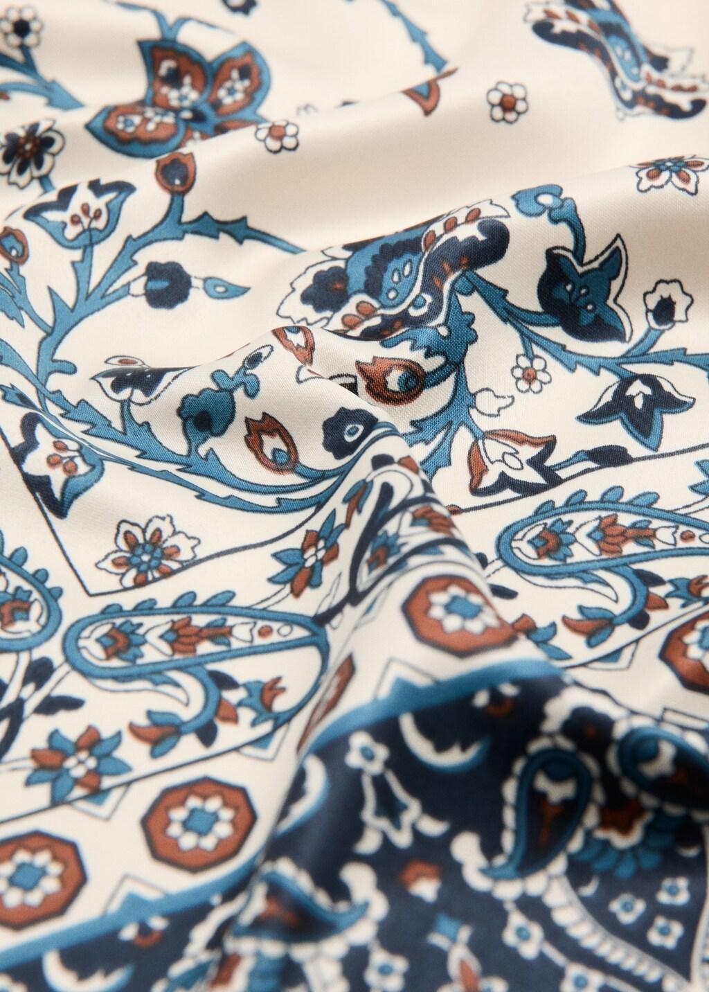 Navy Paisley Satin Scarf, 0201_56, large image number 0