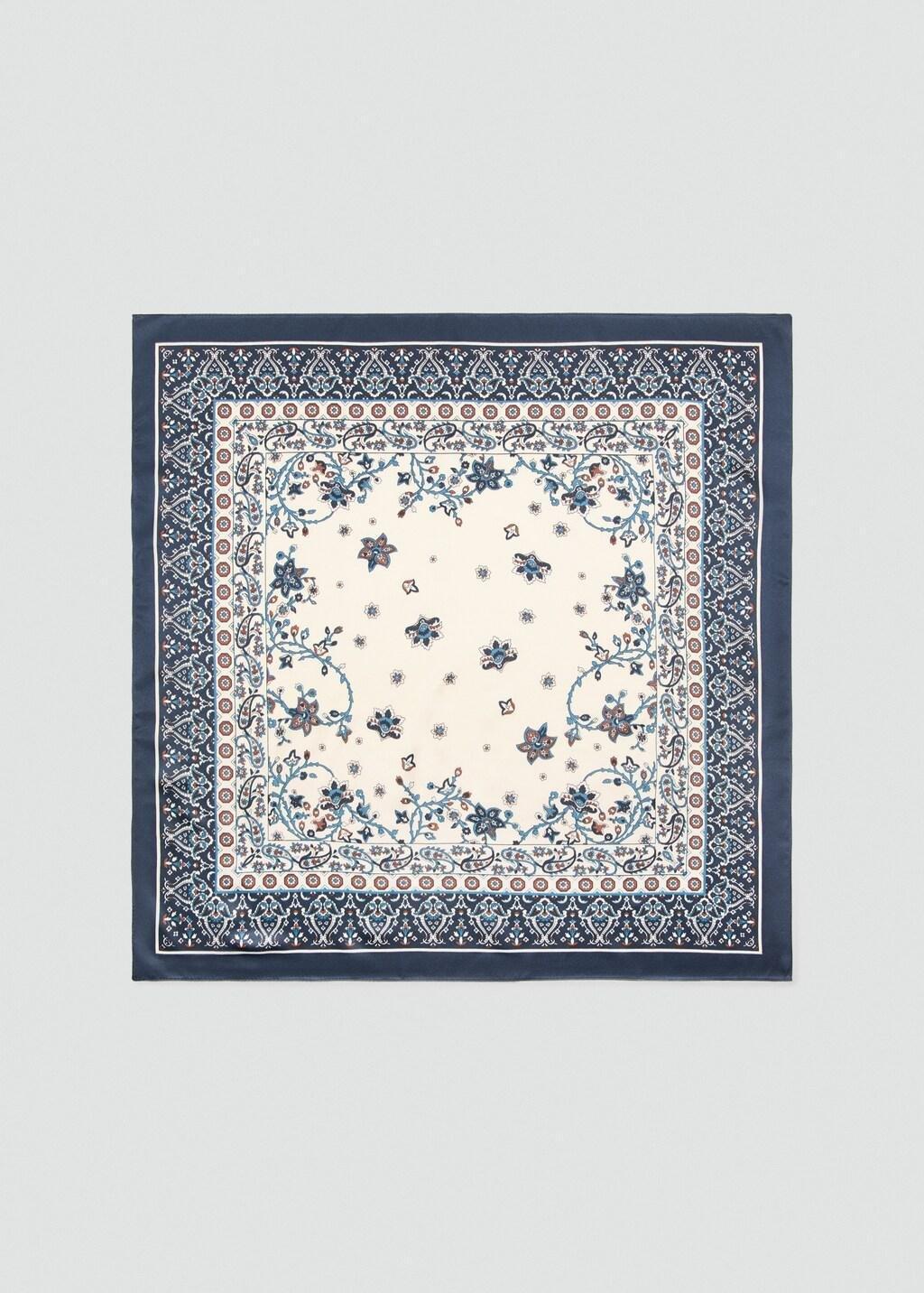 Navy Paisley Satin Scarf, 0201_56, large image number 3