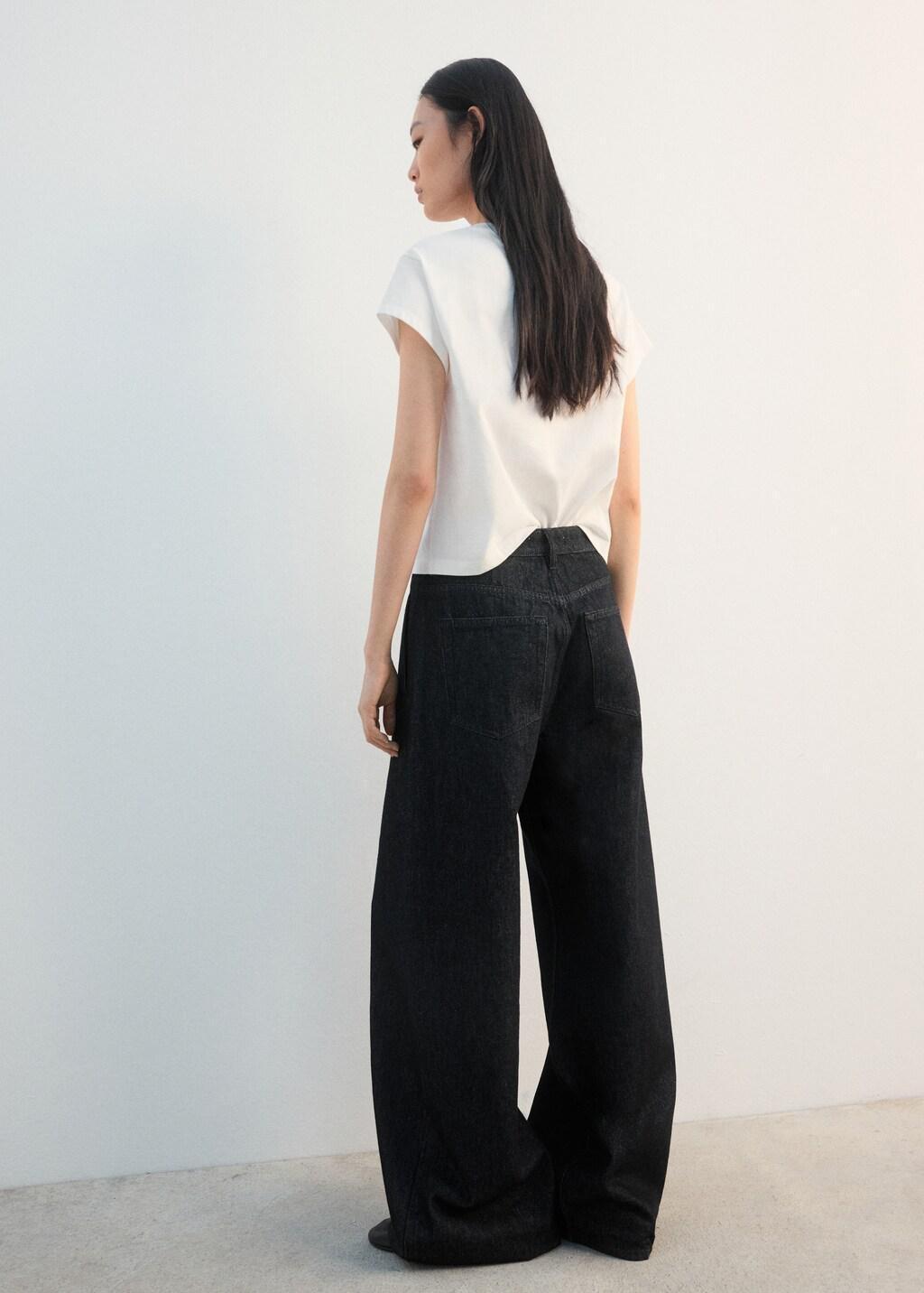 White Floral-Embroidered Cotton T-Shirt, Natural White, medium