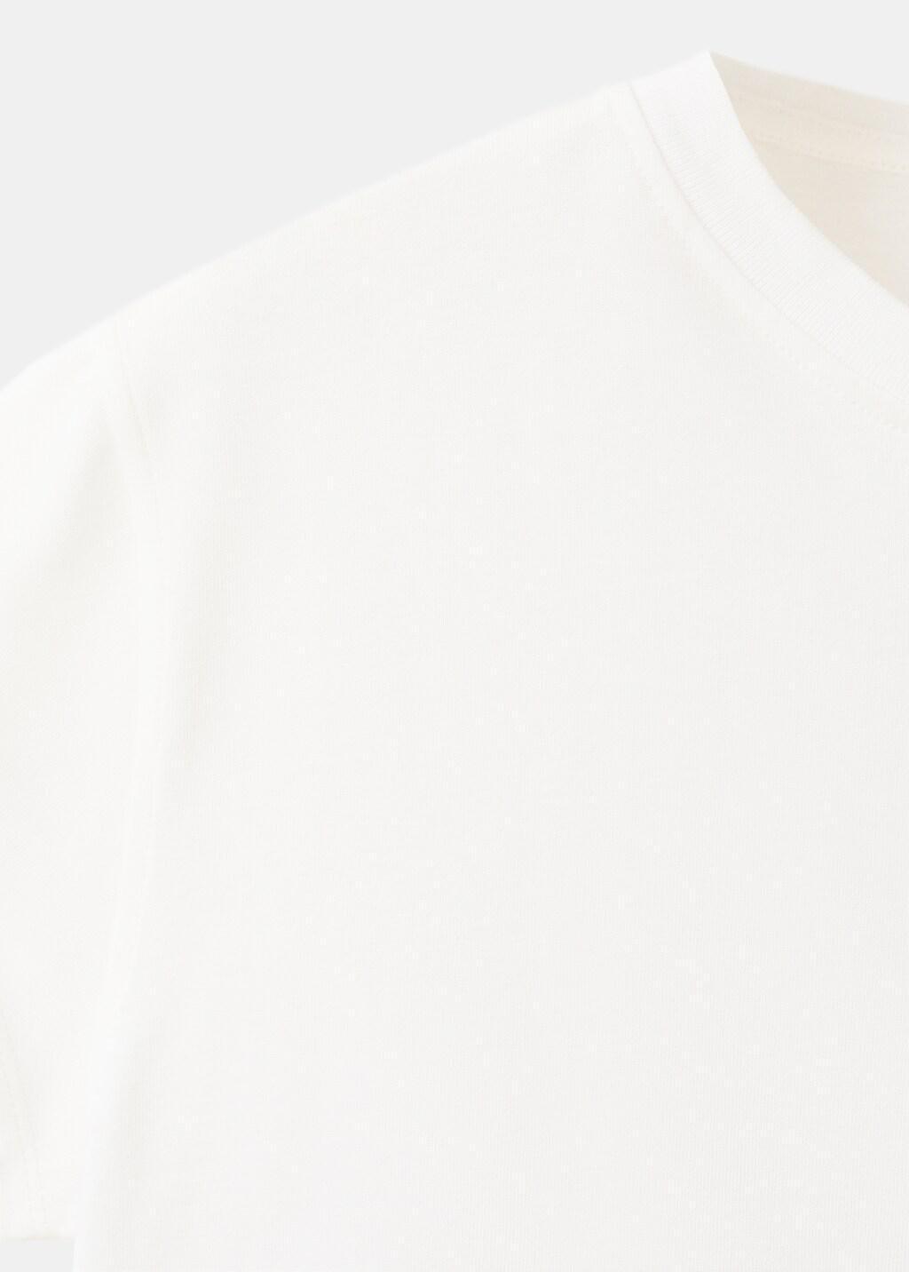 White Floral-Embroidered Cotton T-Shirt, Natural White, large image number 5