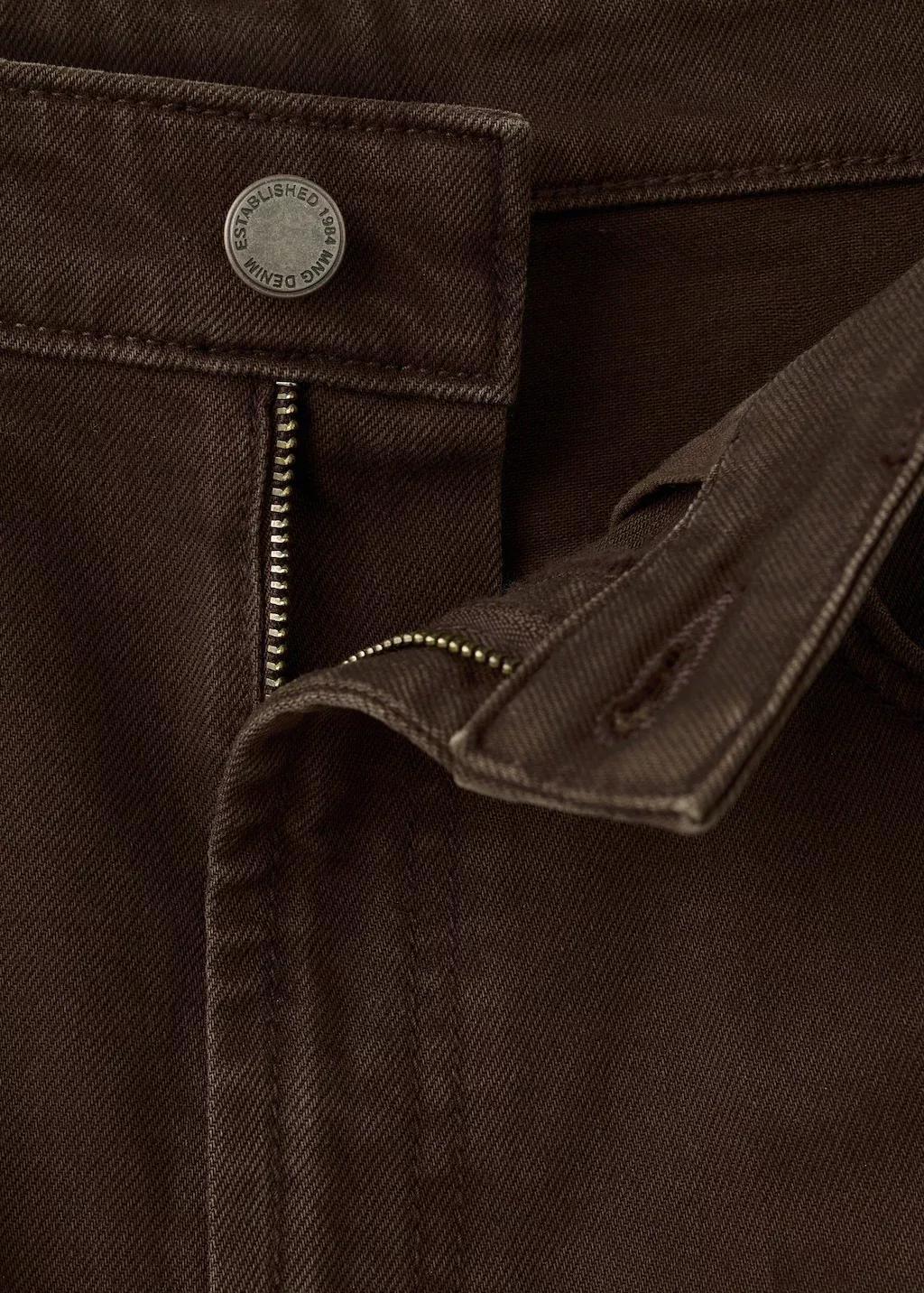 Brown High-Waisted Wide Leg Jeans, Dark Brown, large image number 1