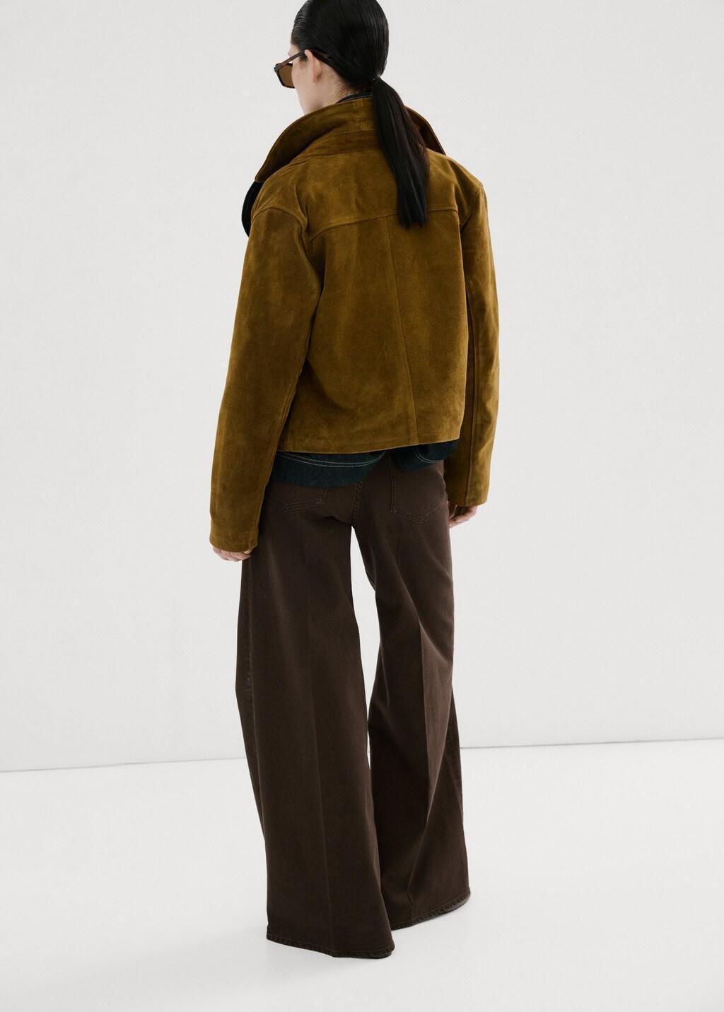 Brown High-Waisted Wide Leg Jeans, Dark Brown, large image number 2