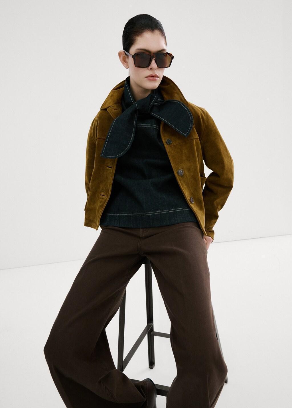 Brown High-Waisted Wide Leg Jeans, Dark Brown, large image number 4