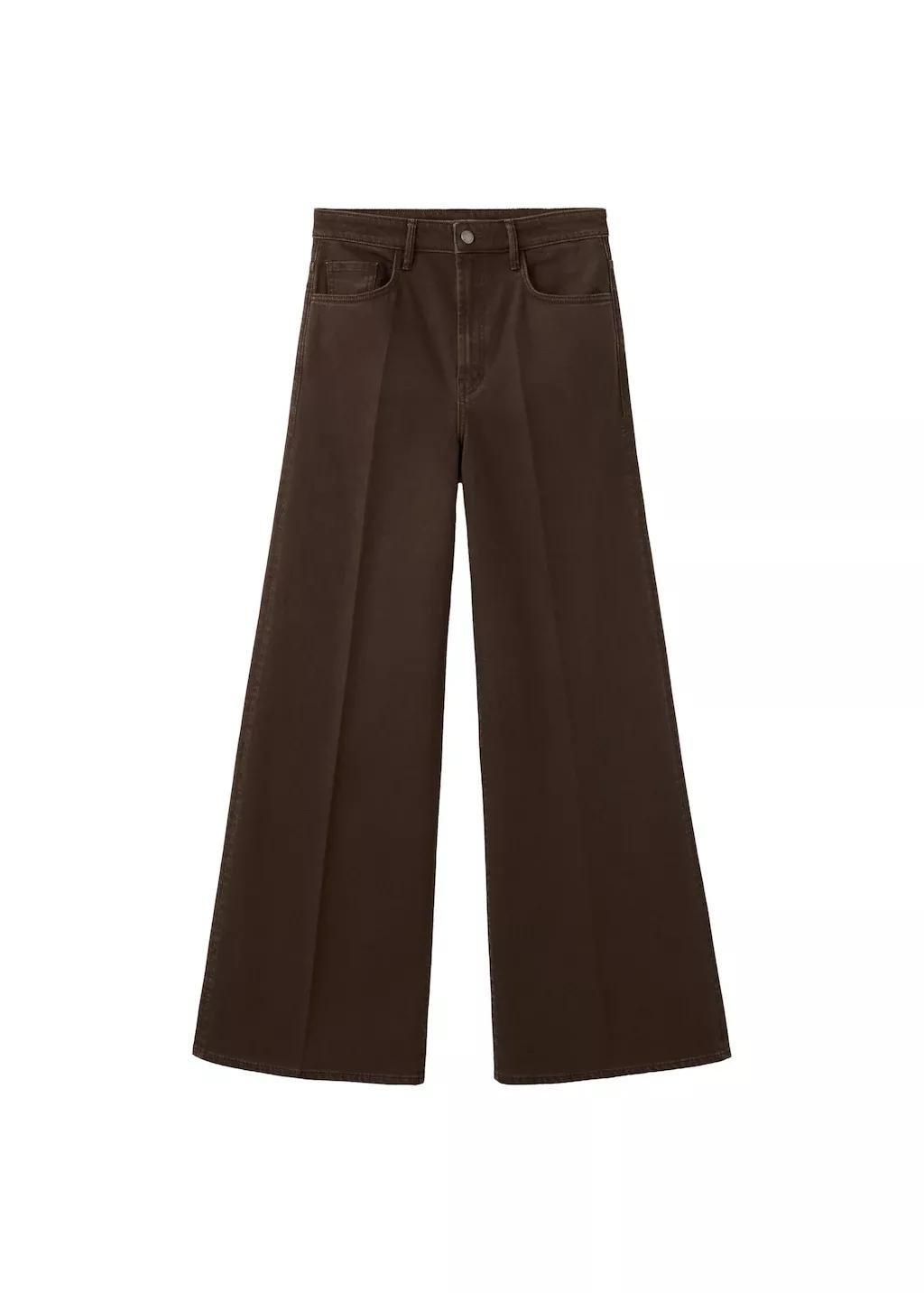 Brown High-Waisted Wide Leg Jeans, Dark Brown, large image number 8