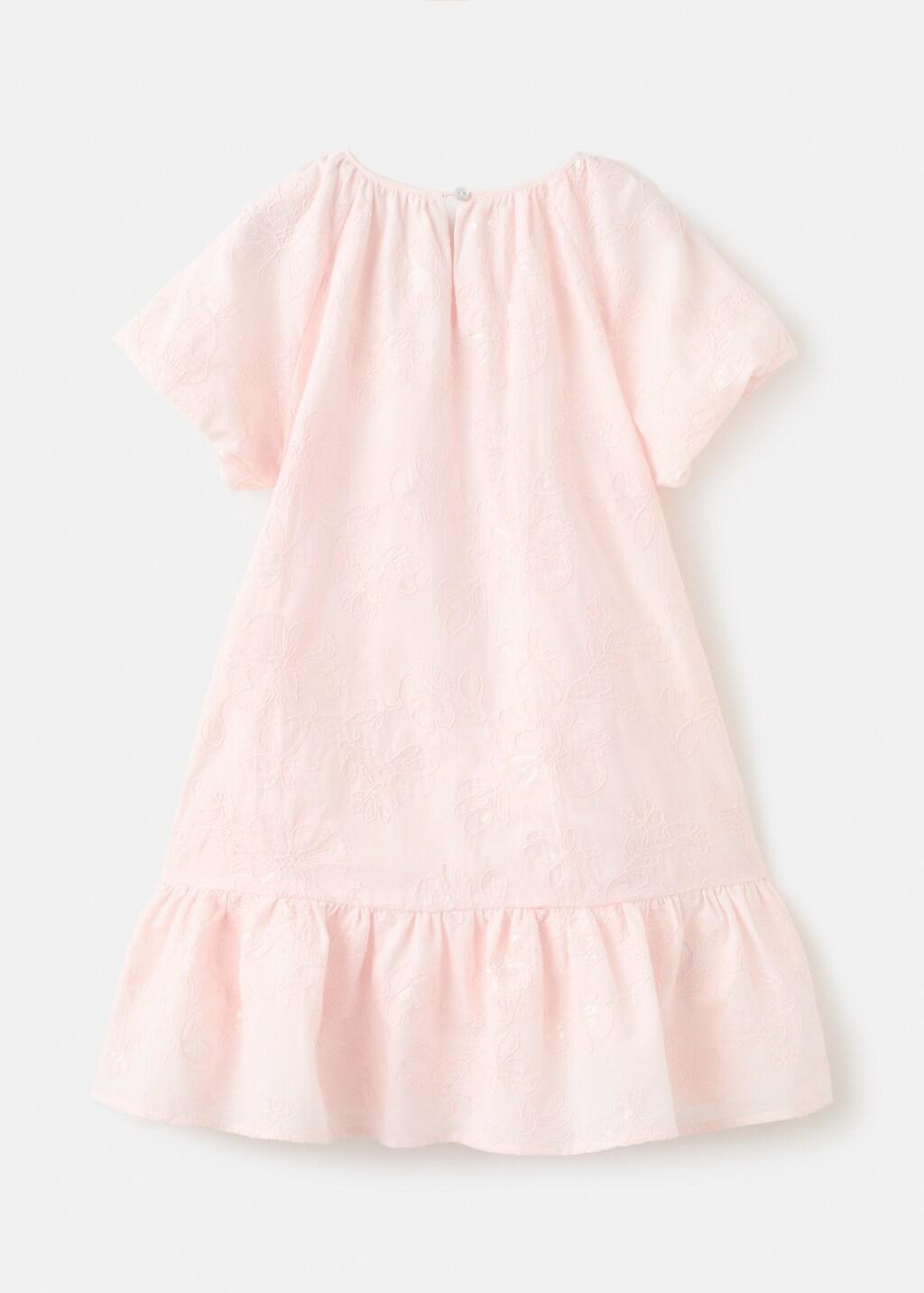 Pink Frill Cotton Dress, Kids Girls, Pink, large image number 2