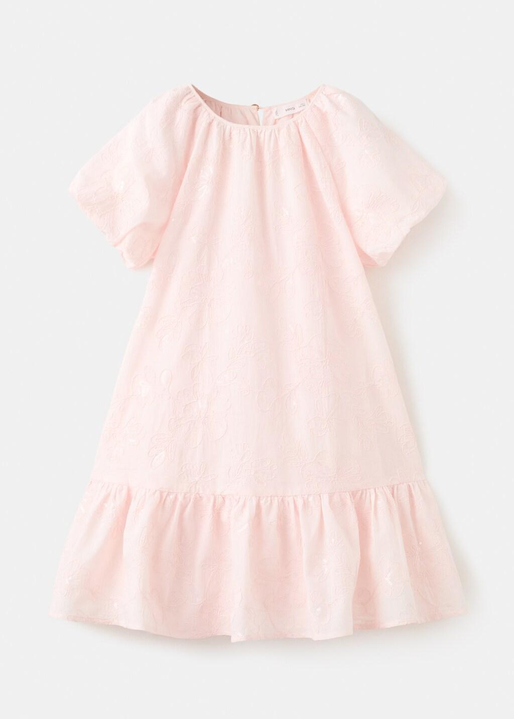 Pink Frill Cotton Dress, Kids Girls, Pink, large image number 6