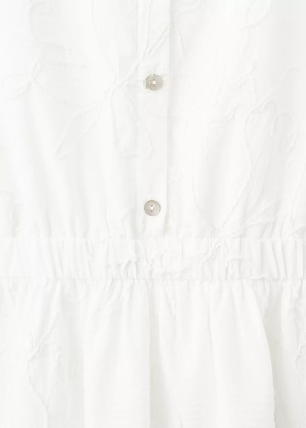 White Embroidered Midi Dress, Kids Girl, White, large image number 5