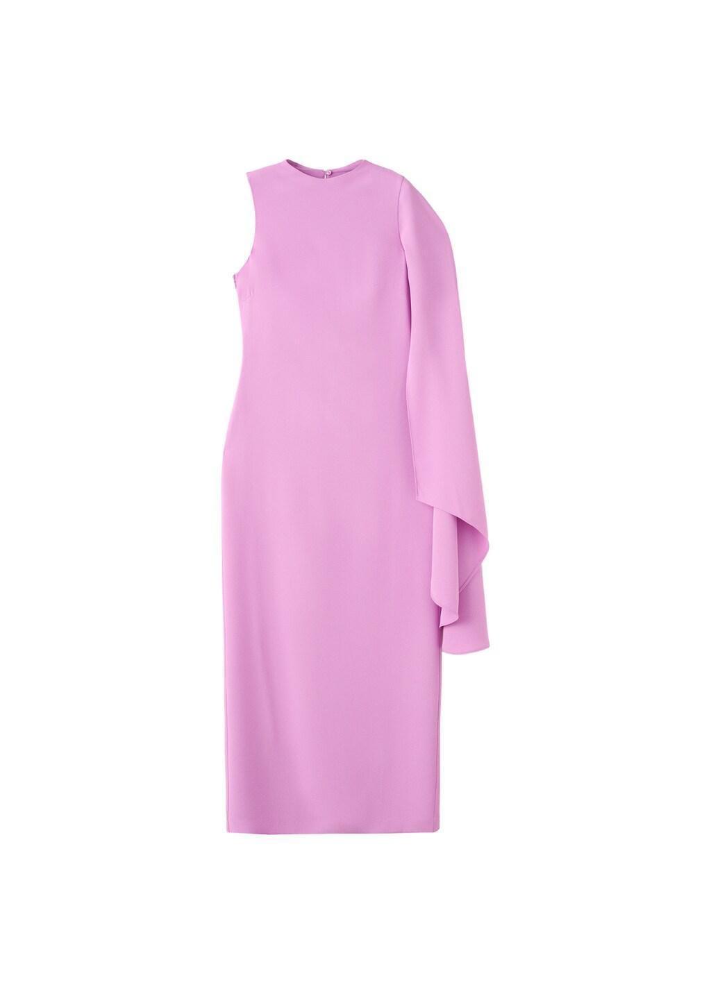Purple Lt Pastel Long Asymmetrical Cape Dress, Light-Pastel Purple, large image number 6