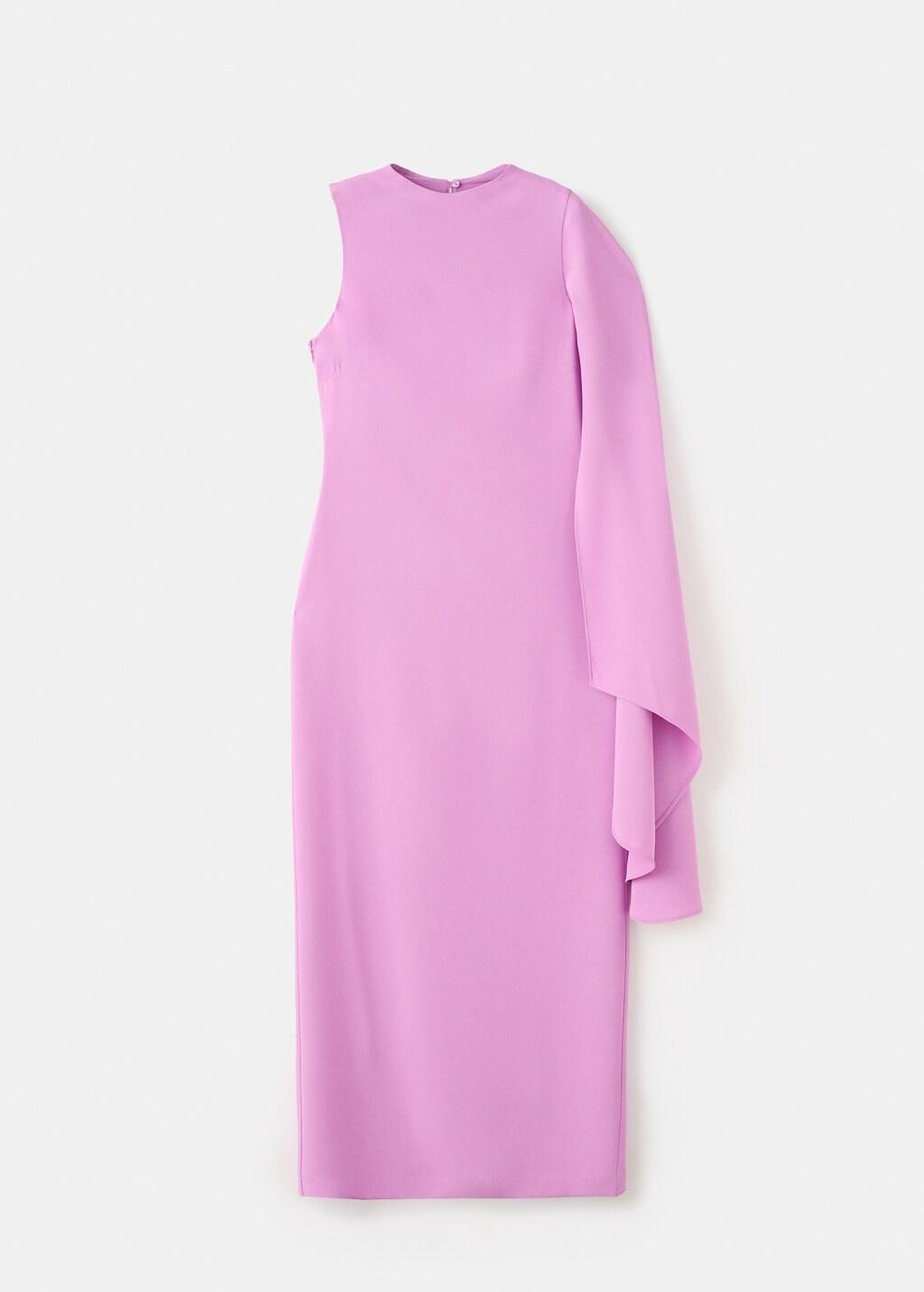 Purple Lt Pastel Long Asymmetrical Cape Dress, Light-Pastel Purple, large image number 7