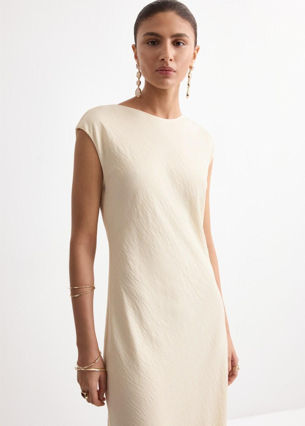 Beige Back Dress, 0201_05, large image number 3