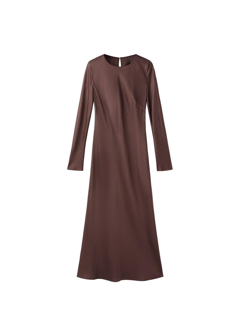Brown Long Flared Dress, 0201_30, large image number 6