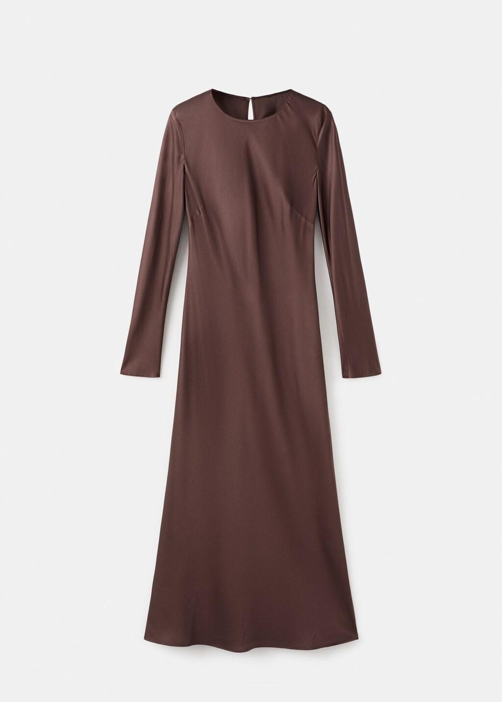 Brown Long Flared Dress, 0201_30, large image number 7