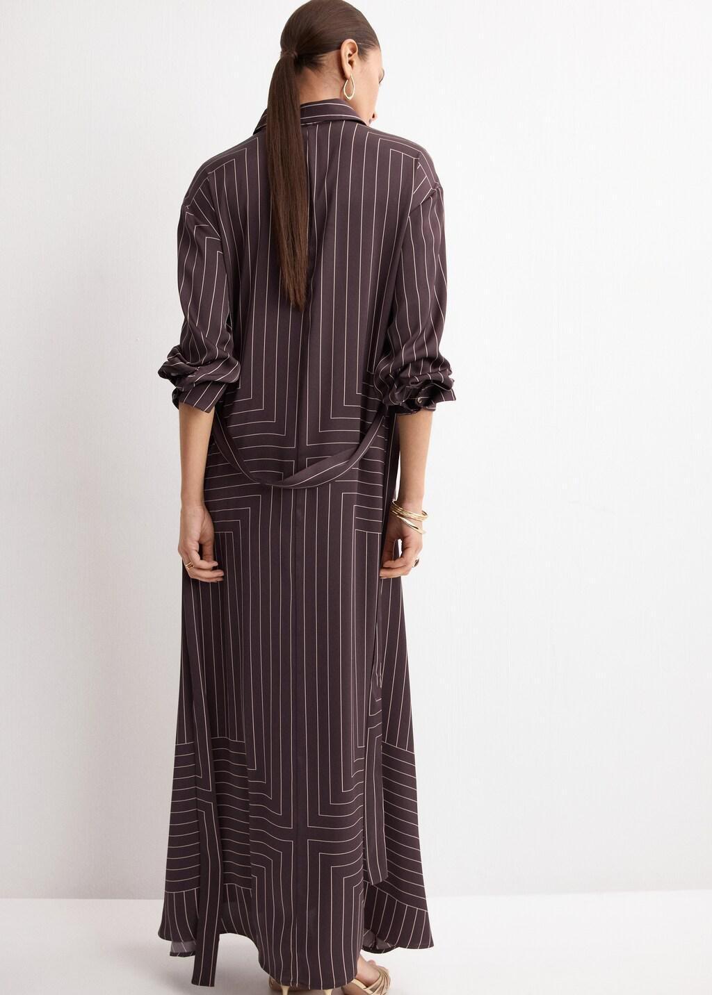Brown Printed Shirt Dress, Dark Brown, large image number 2