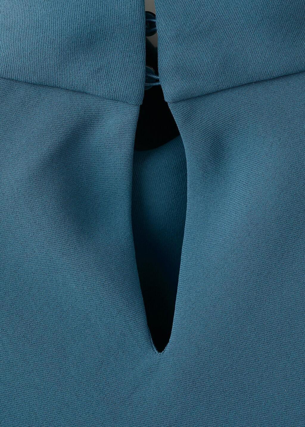 MEDIUM BLUE Long dress with draped neck, Medium Blue, large image number 1