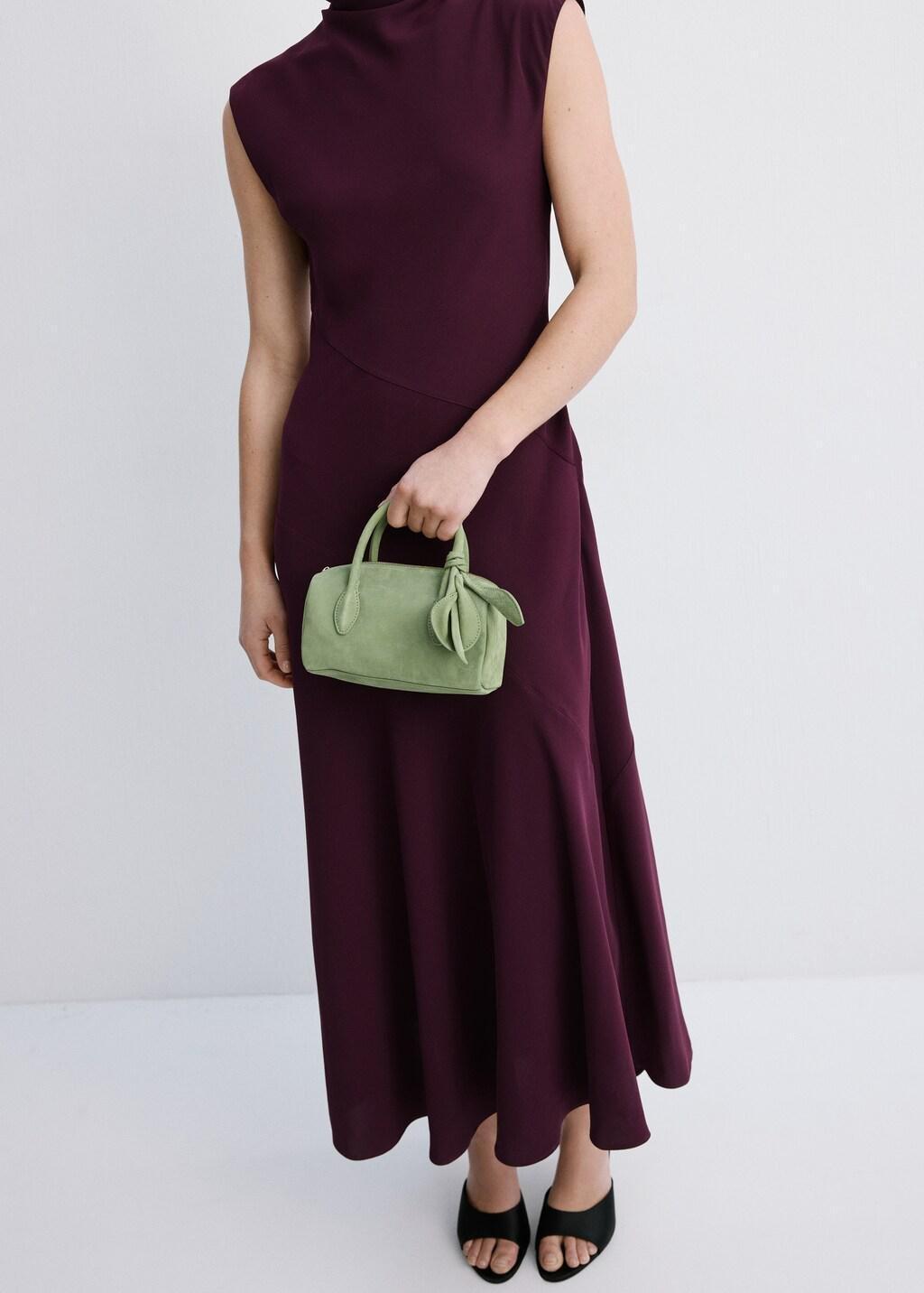 Burgundy Long Dress With Draped Neck, 0201_77, medium