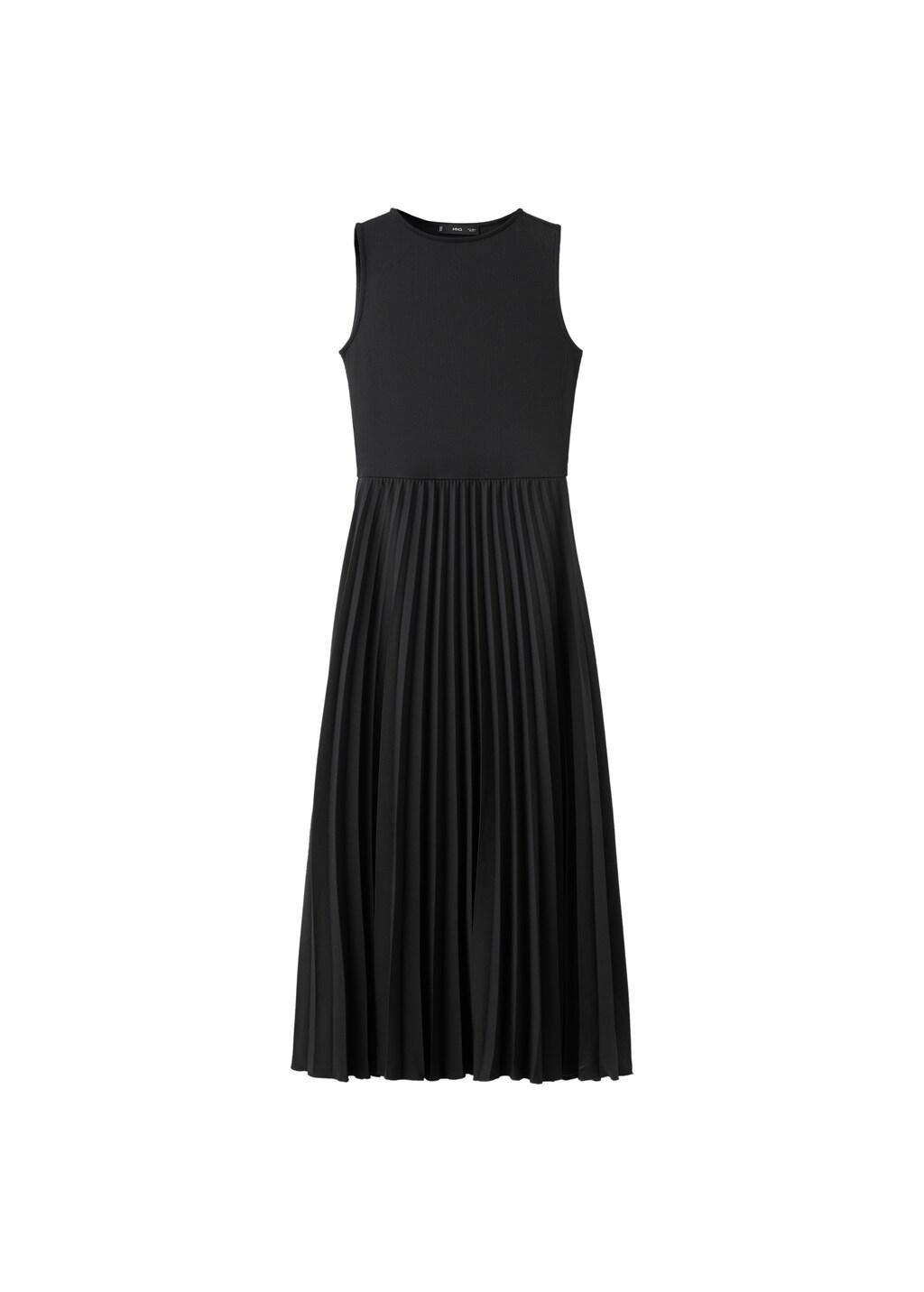 Black Flared Midi-Dress With Belt, Black, large image number 6