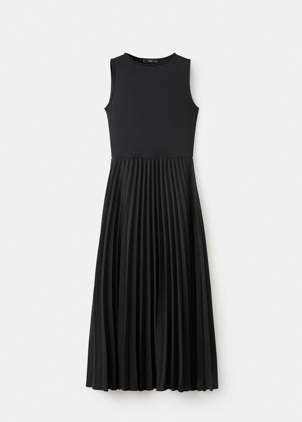 Black Flared Midi-Dress With Belt, Black, large image number 7