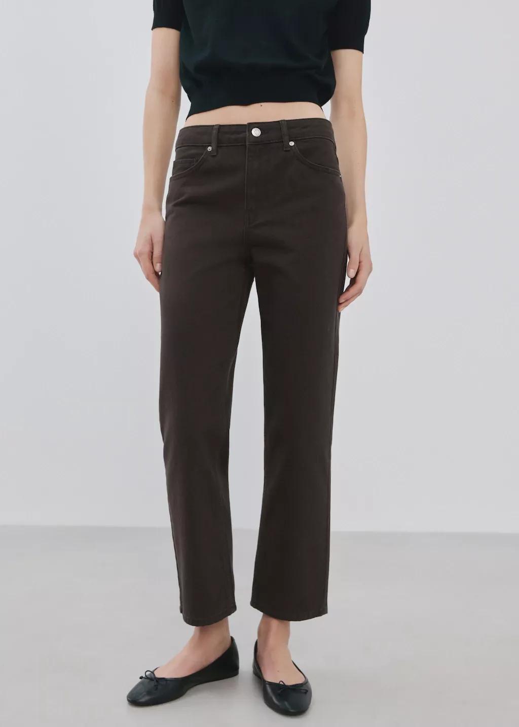 Brown Mid-Rise Straight Jeans, 0201_32, large image number 3