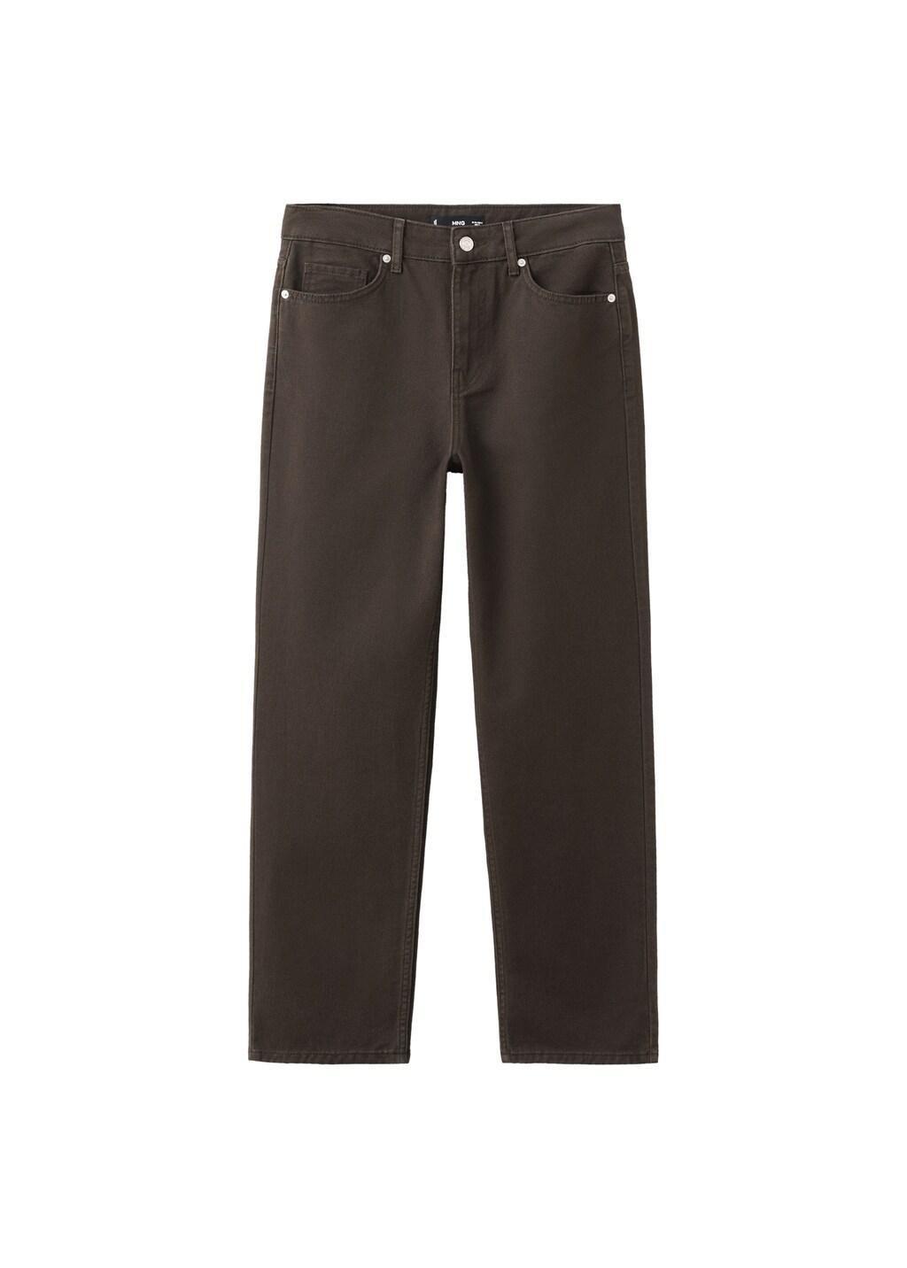 Brown Mid-Rise Straight Jeans, 0201_32, large image number 6