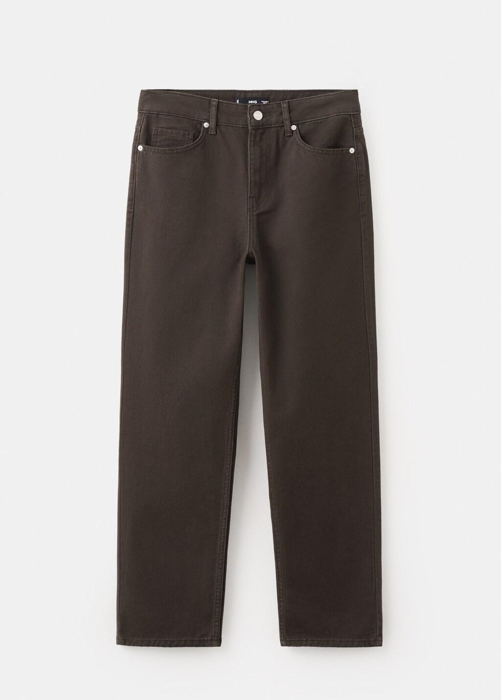 Brown Mid-Rise Straight Jeans, 0201_32, large image number 7