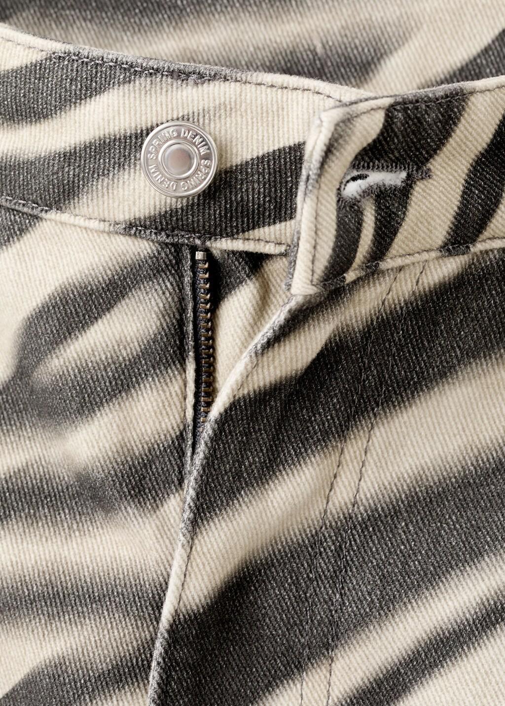 Natural White Zebra-Print Straight-Fit Jeans, Natural White, large image number 5