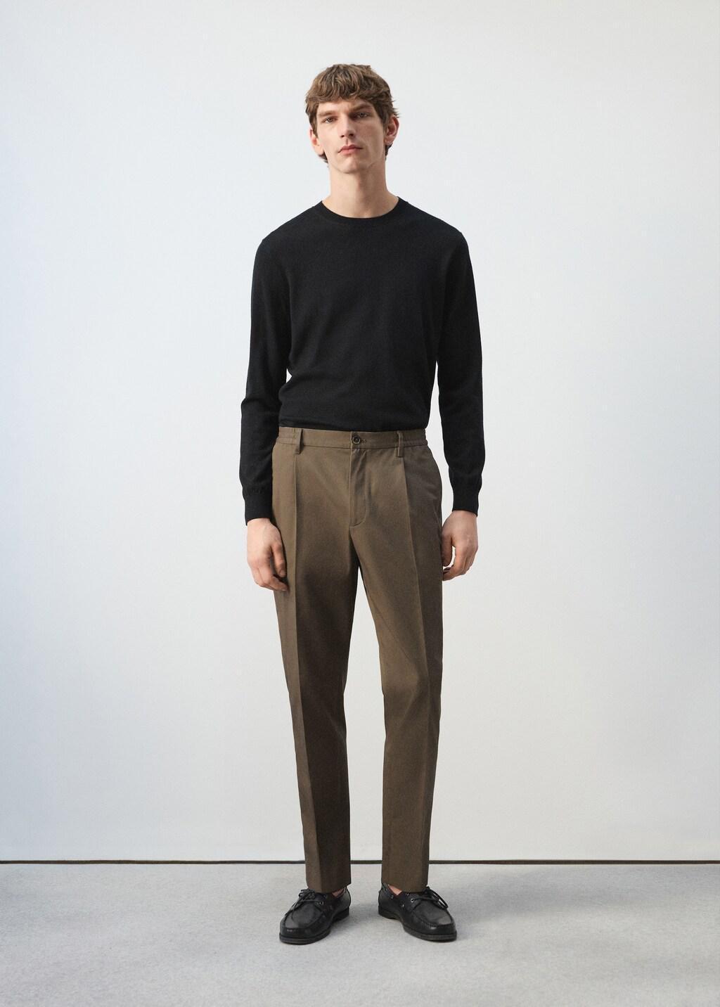 Brown Regular-Fit Pleated Trousers, 0201_30, medium