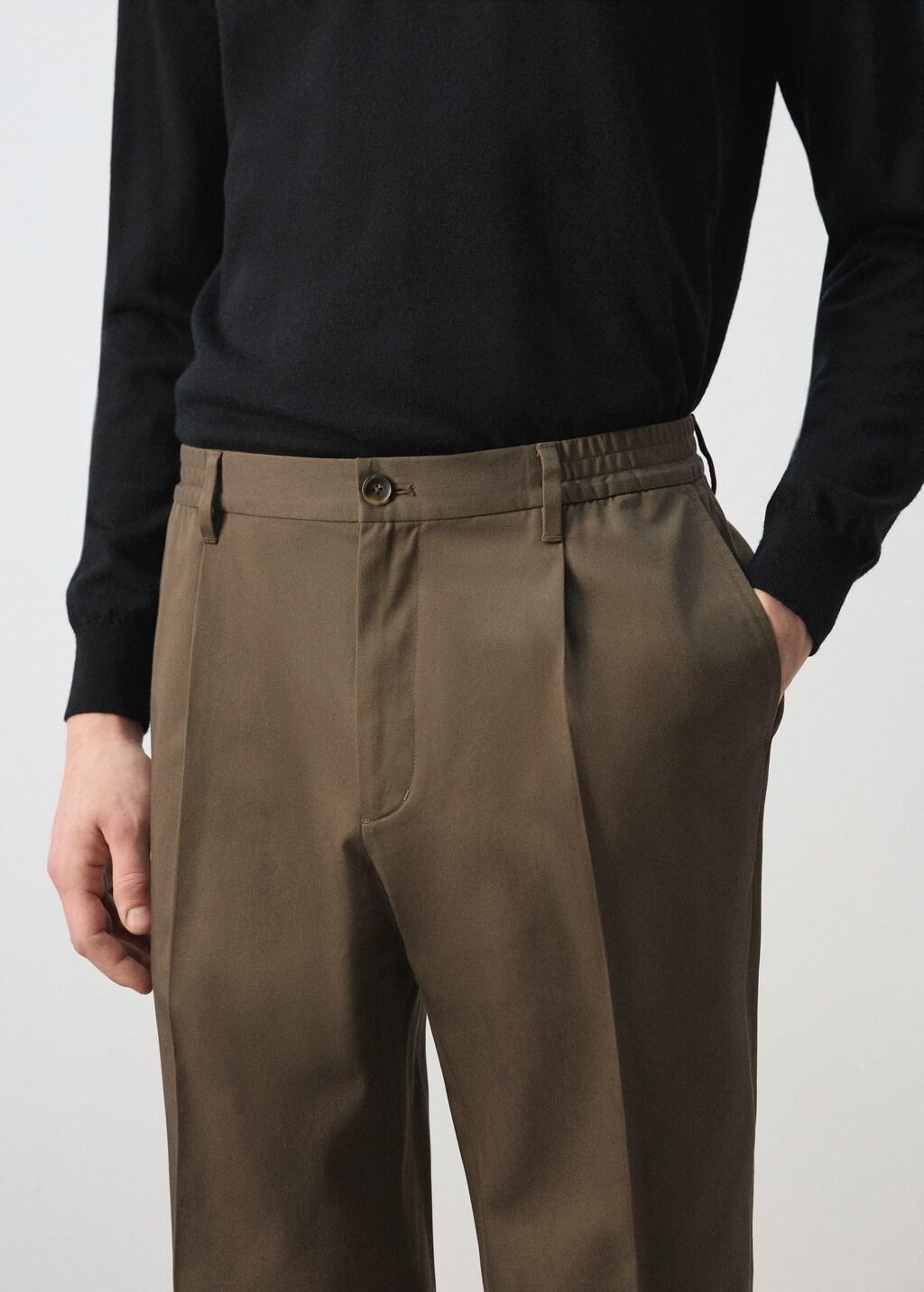 Brown Regular-Fit Pleated Trousers, 0201_30, large image number 4