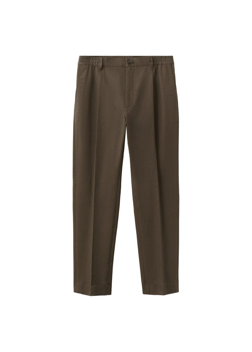 Brown Regular-Fit Pleated Trousers, Brown, large image number 7