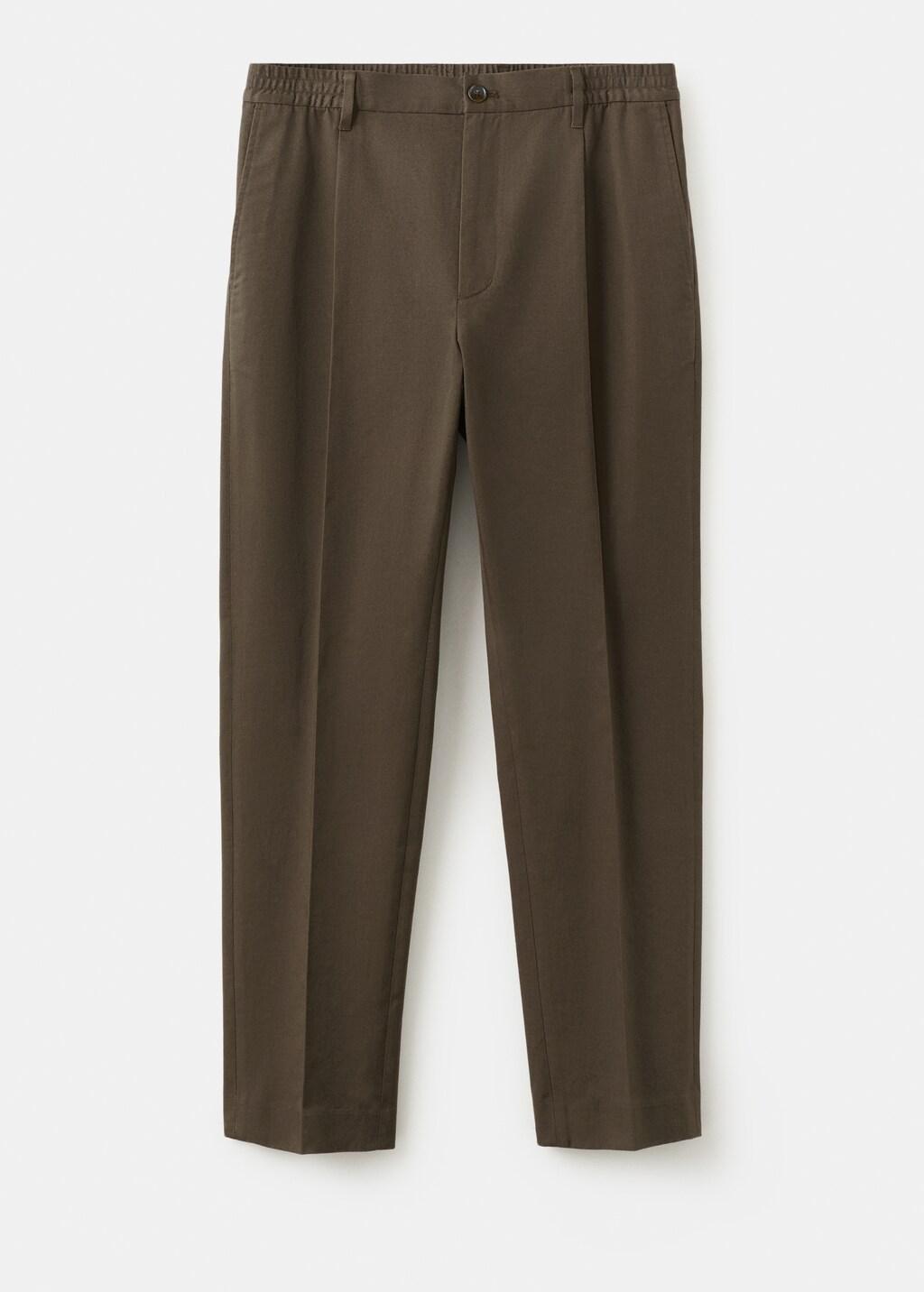 Brown Regular-Fit Pleated Trousers, Brown, large image number 8