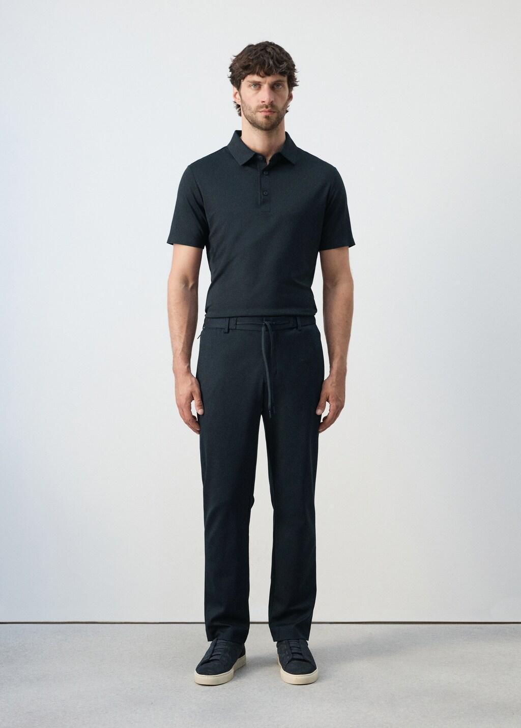 Navy Comfort Stretch Chino Trousers, Navy, large image number 0