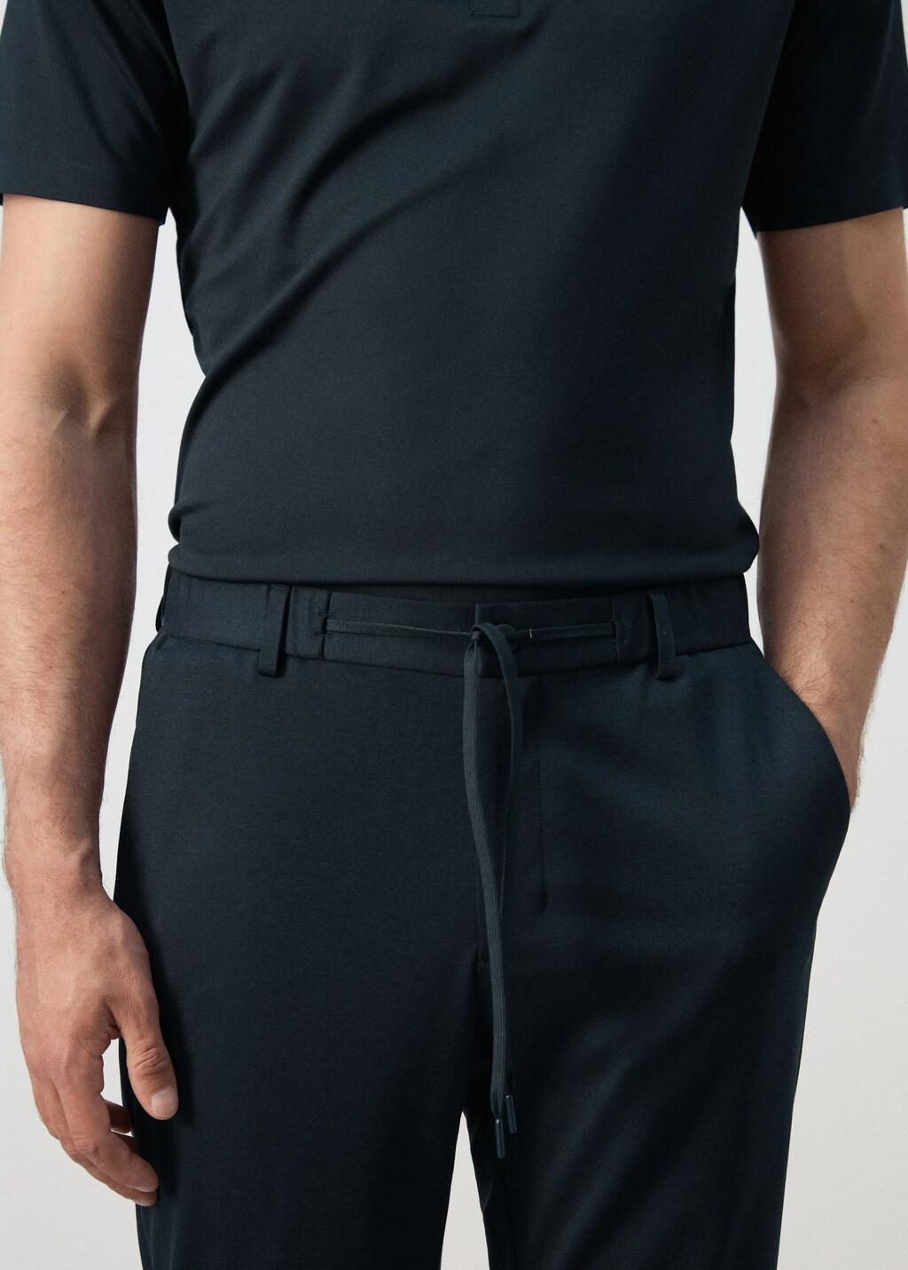 Navy Comfort Stretch Chino Trousers, Navy, large image number 4