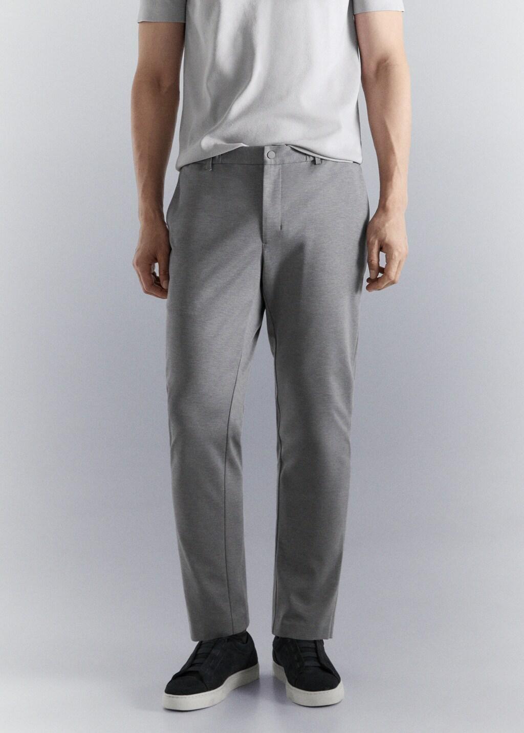 Grey Comfort Stretch Chino Trousers, Grey, large image number 3