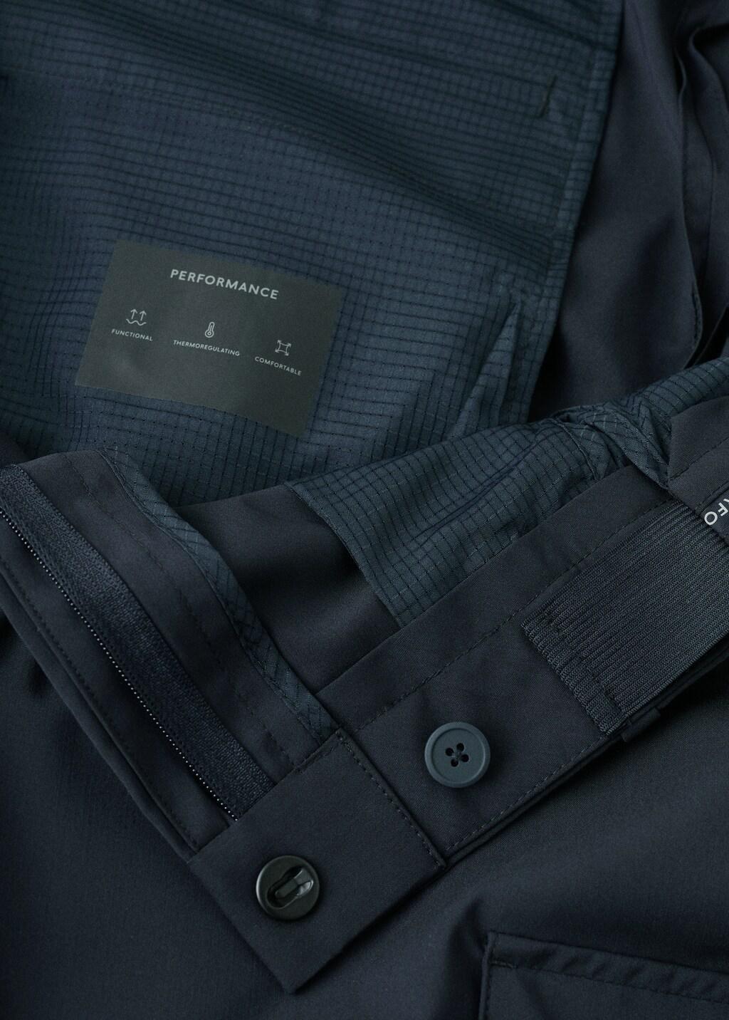 Navy Slim Fit Comfort Stretch Cargo Trousers, Navy, medium