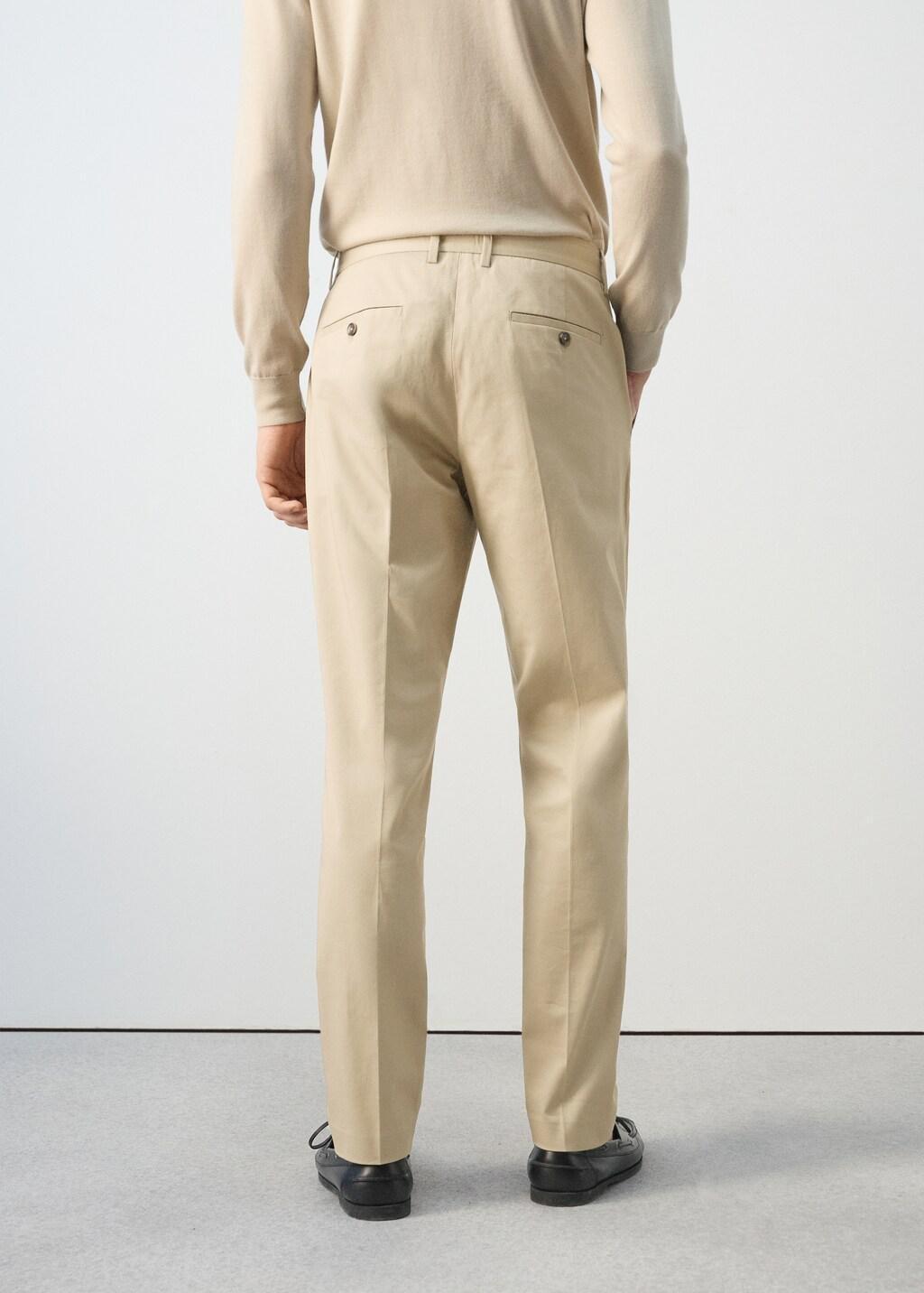 Beige Dublino Slim-Fit Chino Trousers, Light Beige, large image number 2