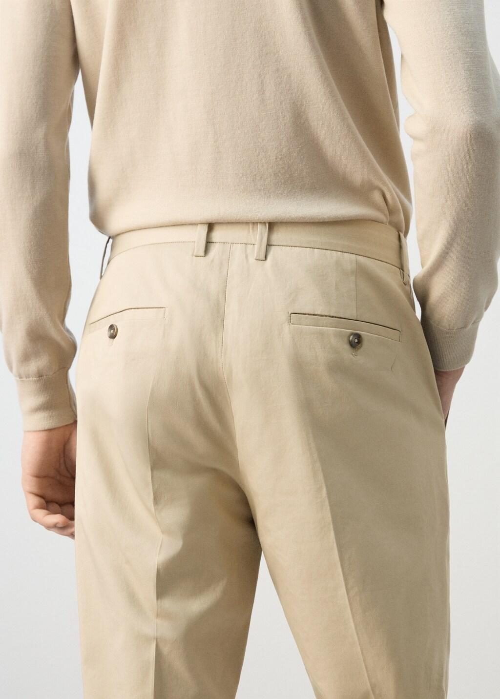 Beige Dublino Slim-Fit Chino Trousers, Light Beige, large image number 6
