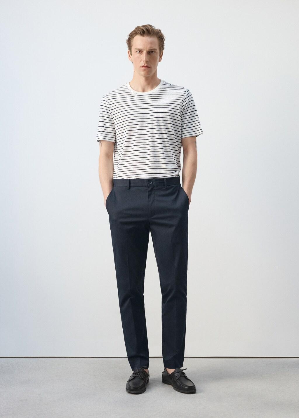 Navy Dublino Slim-Fit Chino Trousers, Navy, large image number 0