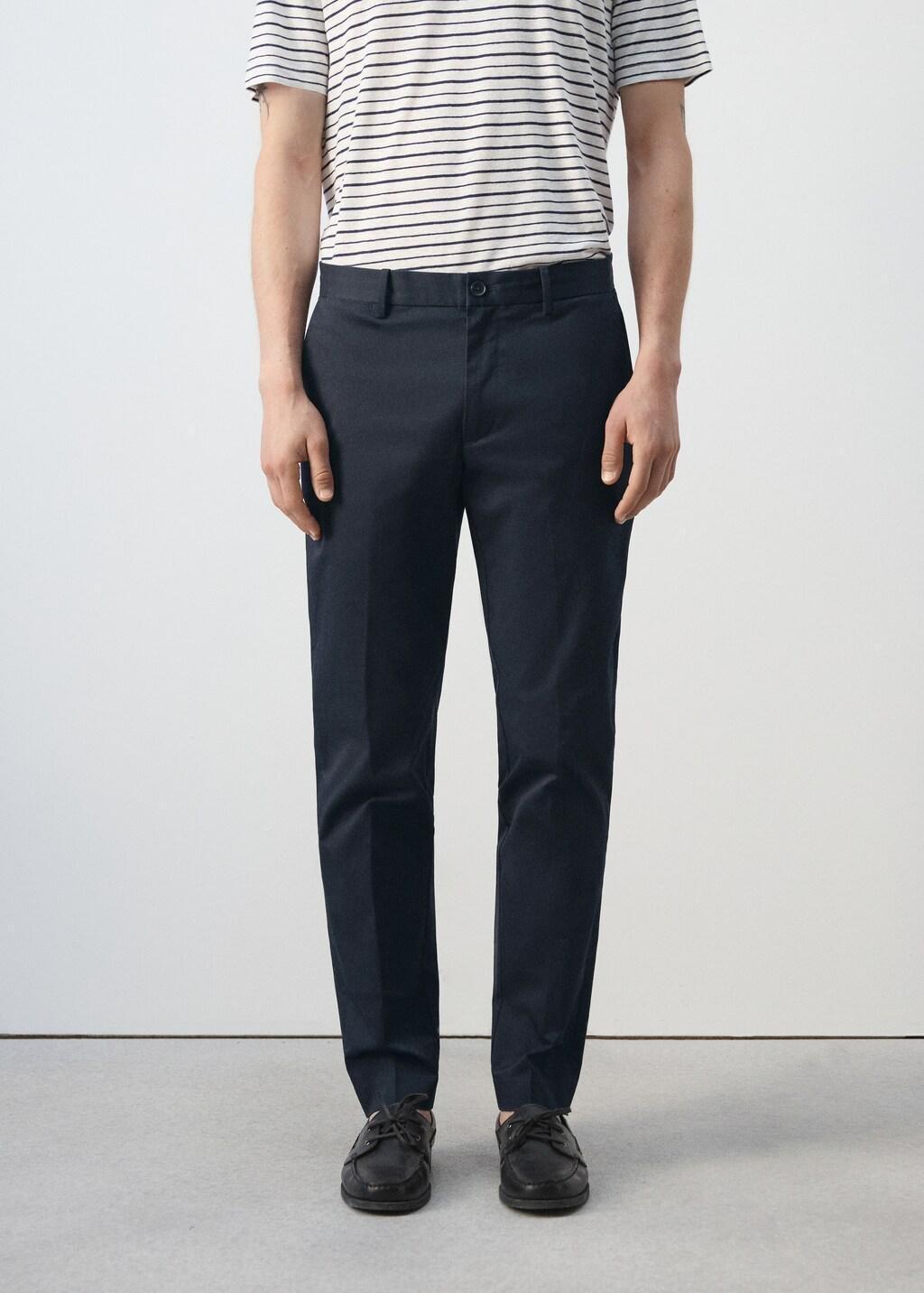 Navy Dublino Slim-Fit Chino Trousers, Navy, large image number 3