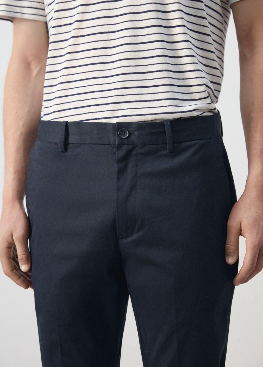 Navy Dublino Slim-Fit Chino Trousers, Navy, large image number 4