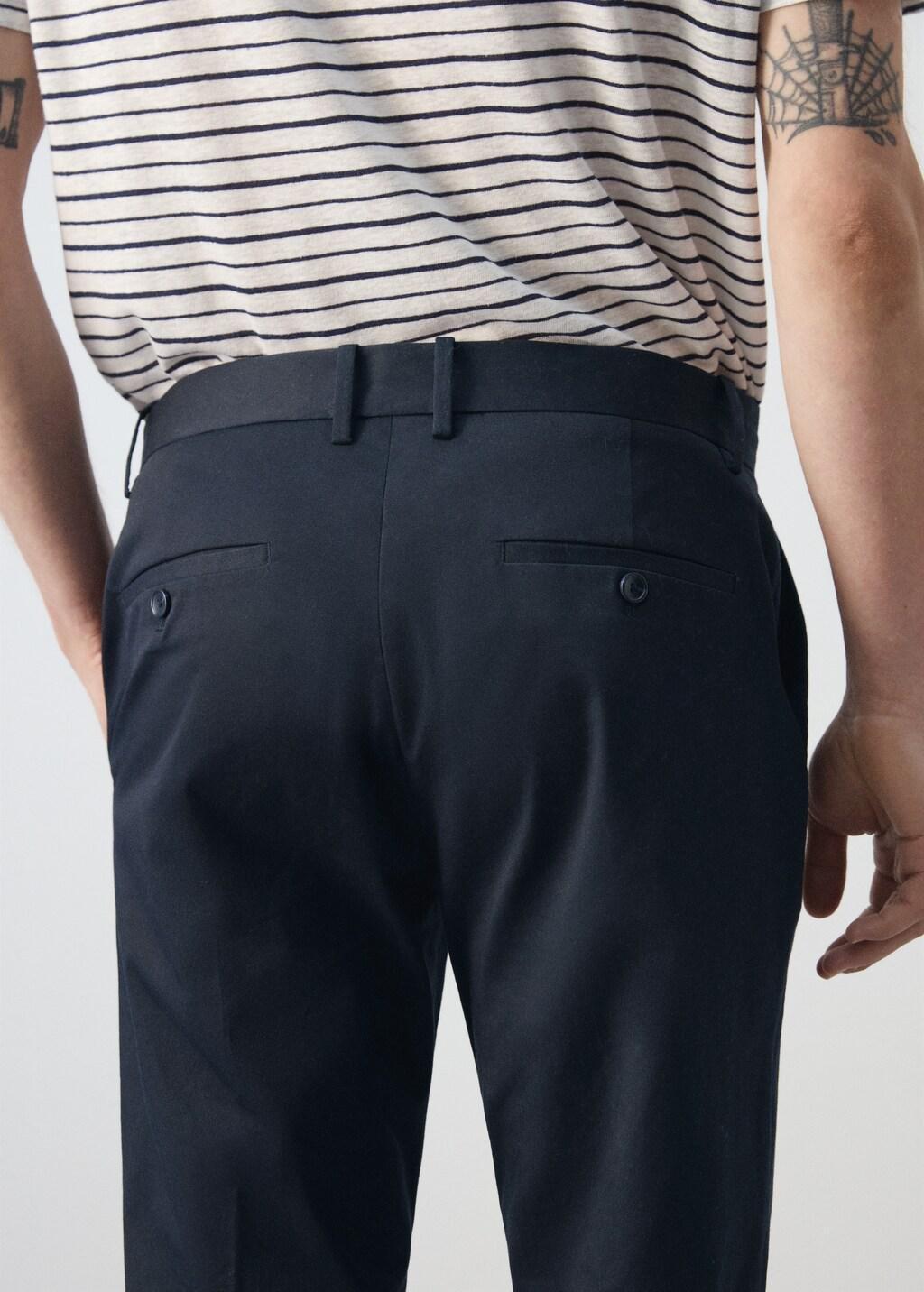 Navy Dublino Slim-Fit Chino Trousers, Navy, large image number 6