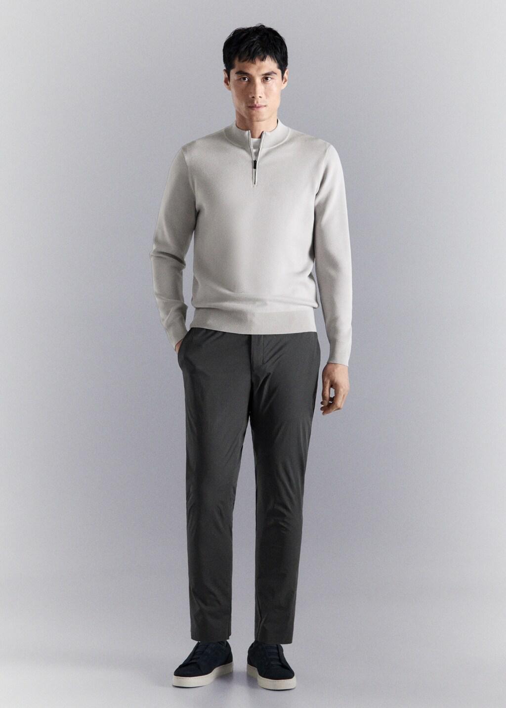 White Comfort Stretch Zip Jersey, 0201_03, medium