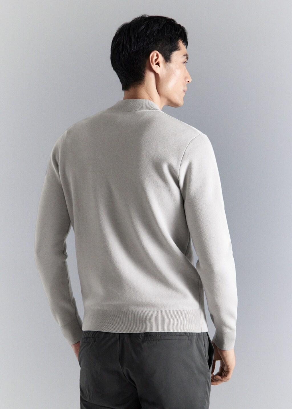 White Comfort Stretch Zip Jersey, Natural White, large image number 2